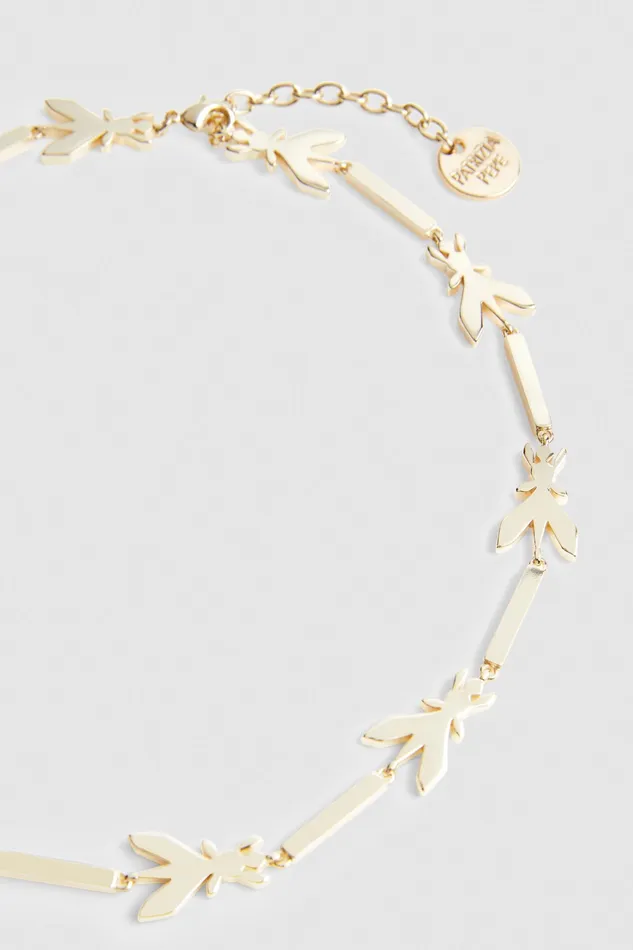 Necklaces Women Patrizia Pepe Brass Chocker Necklace Light Shiny Gold