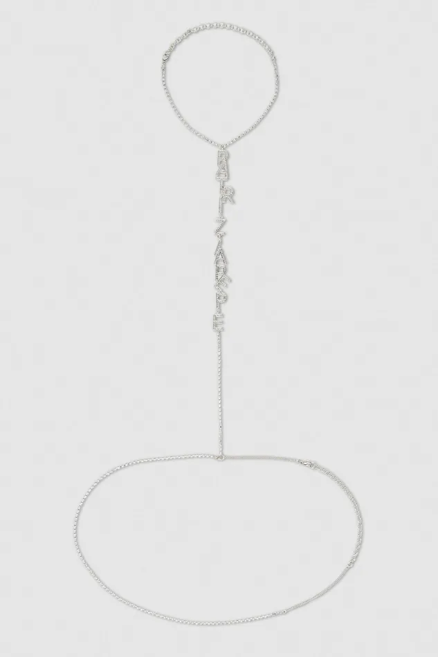 Necklaces Women Patrizia Pepe Rhinestone And Brass BeltNecklace Silvercrystal