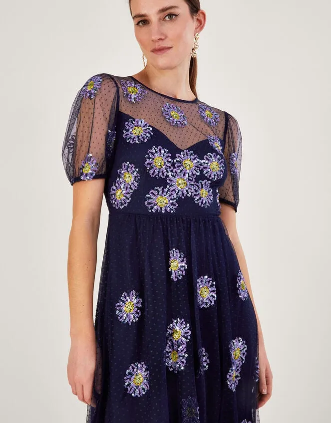Nellie Embellished Midi Dress Blue Women Monsoon Occasionwear