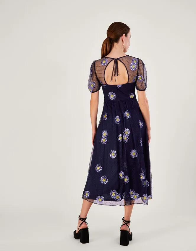 Nellie Embellished Midi Dress Blue Women Monsoon Occasionwear
