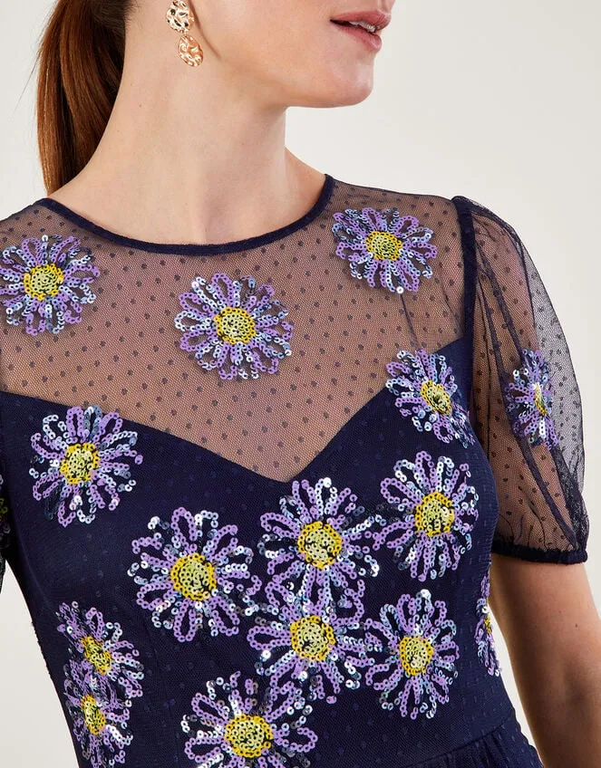 Nellie Embellished Midi Dress Blue Women Monsoon Occasionwear