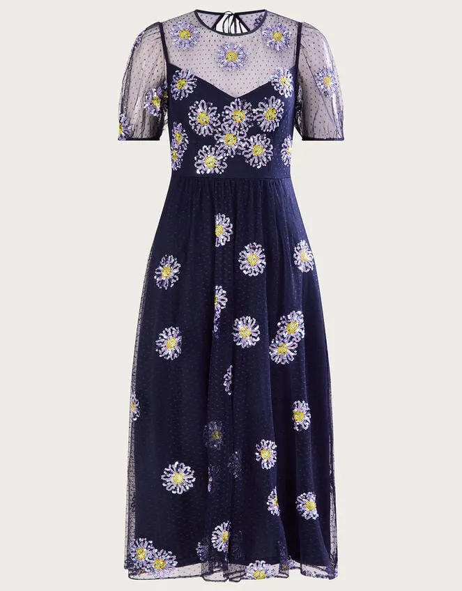 Nellie Embellished Midi Dress Blue Women Monsoon Occasionwear