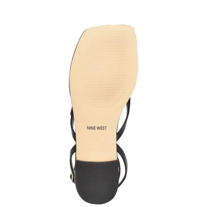 Nelson Ankle Wrap Flat Sandals Black Women Nine West Sandals