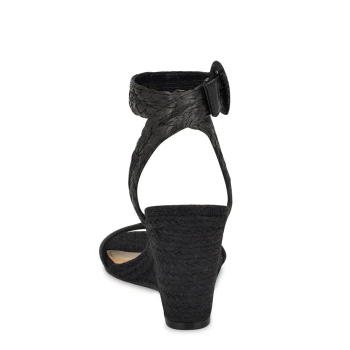 Nerisa Espadrille Wedge Sandals Black Women Nine West Sandals