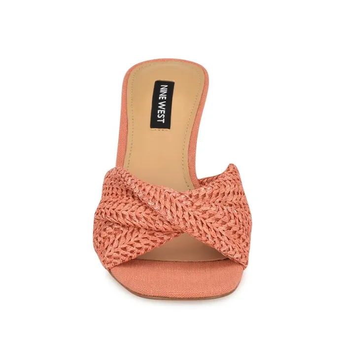 Nikhil Twist Wedge Sandals Orange Raffia Women Nine West Sandals