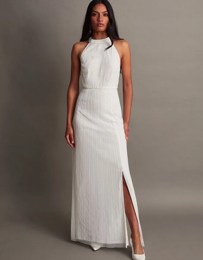 Nikita Embellished Halter Bridal Dress Ivory Women Monsoon Dresses