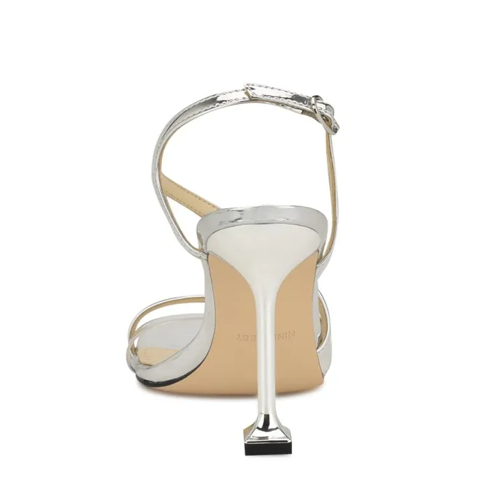 Nines Strappy Heeled Sandals Silver Women Nine West Heels
