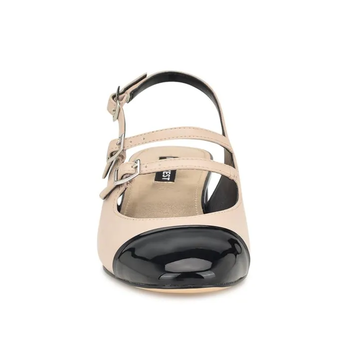 Norah Cap Toe Mary Jane Slingbacks Natural Women Nine West Heels
