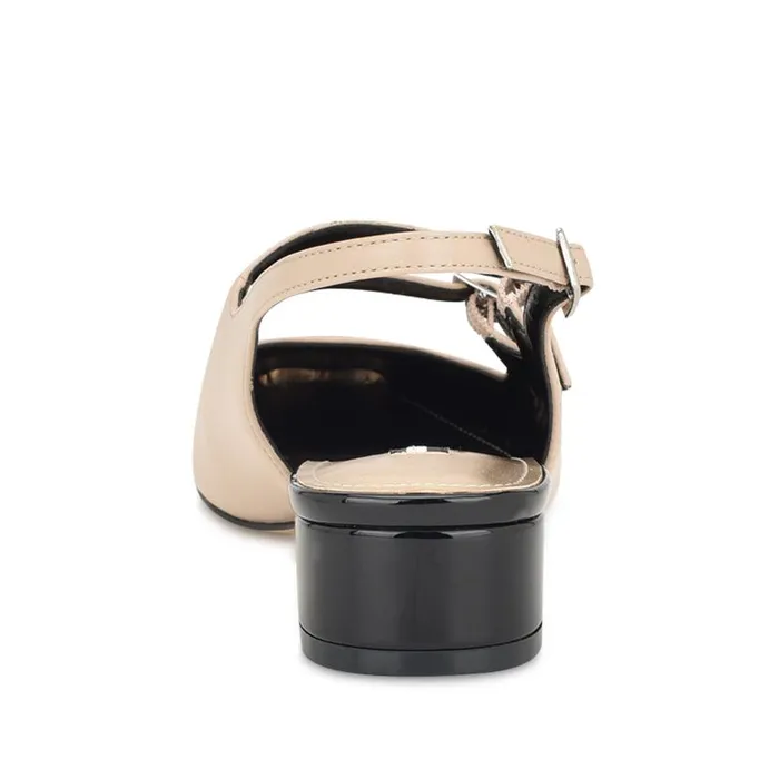 Norah Cap Toe Mary Jane Slingbacks Natural Women Nine West Heels