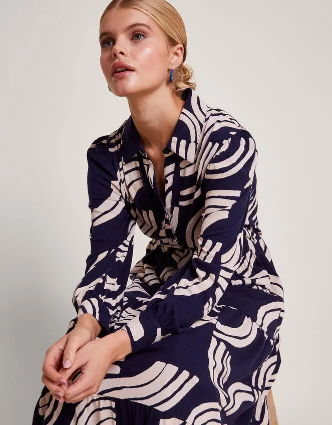 Nula Print Tier Dress Blue Women Monsoon Dresses