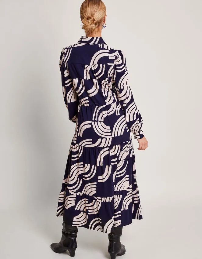 Nula Print Tier Dress Blue Women Monsoon Dresses