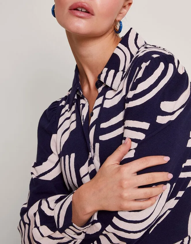 Nula Print Tier Dress Blue Women Monsoon Dresses