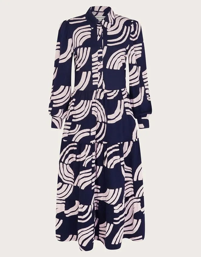 Nula Print Tier Dress Blue Women Monsoon Dresses