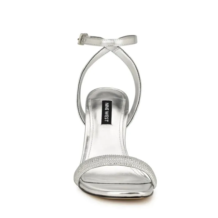 Nyrah Ankle Strap Sandals Silver Women Nine West Sandals