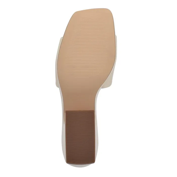 Oklee Platform Slide Sandals Chic Cream Women Nine West Heels