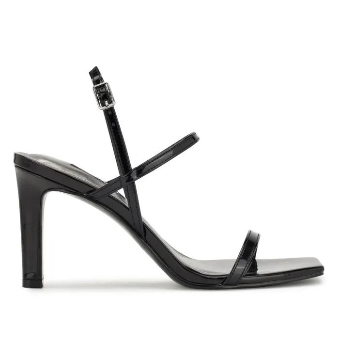 Olah Heeled Slingback Sandals Black Patent Women Nine West Sandals