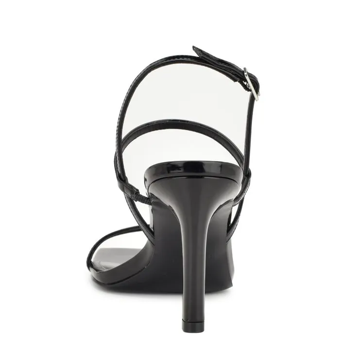 Olah Heeled Slingback Sandals Black Patent Women Nine West Sandals
