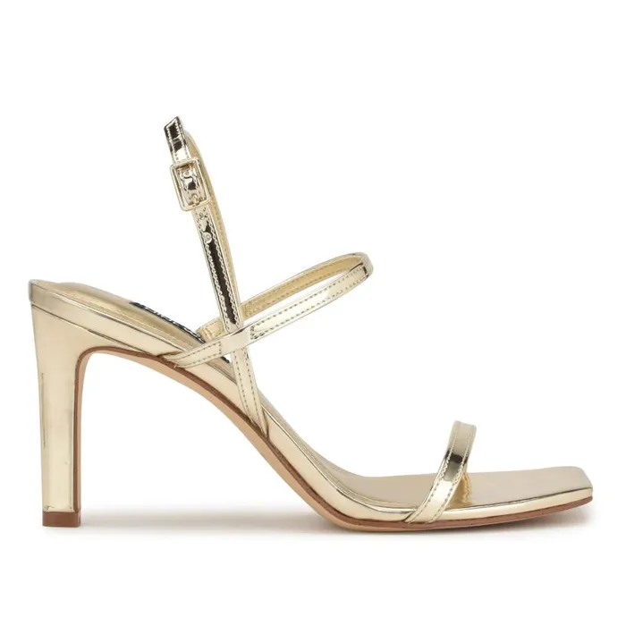 Olah Heeled Slingback Sandals Platino Women Nine West Sandals