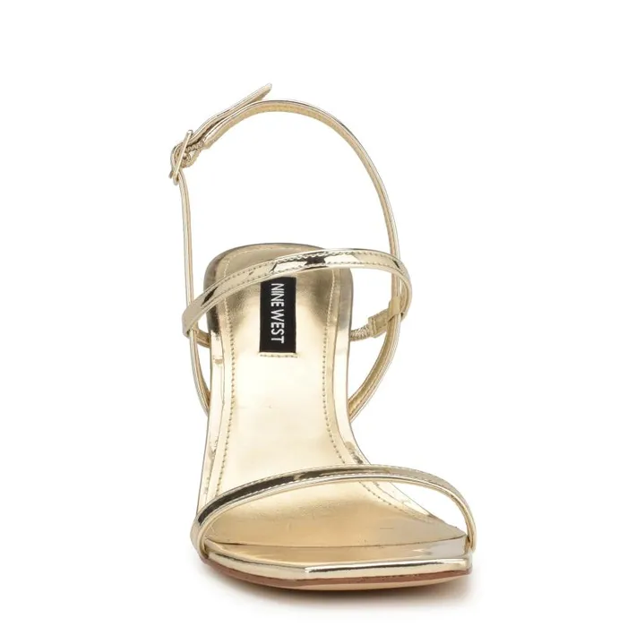 Olah Heeled Slingback Sandals Platino Women Nine West Sandals