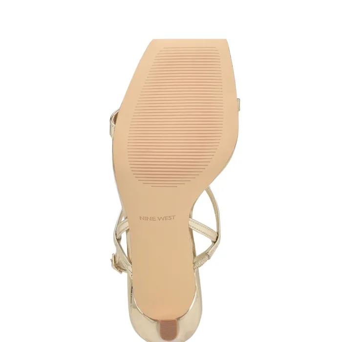 Olah Heeled Slingback Sandals Platino Women Nine West Sandals