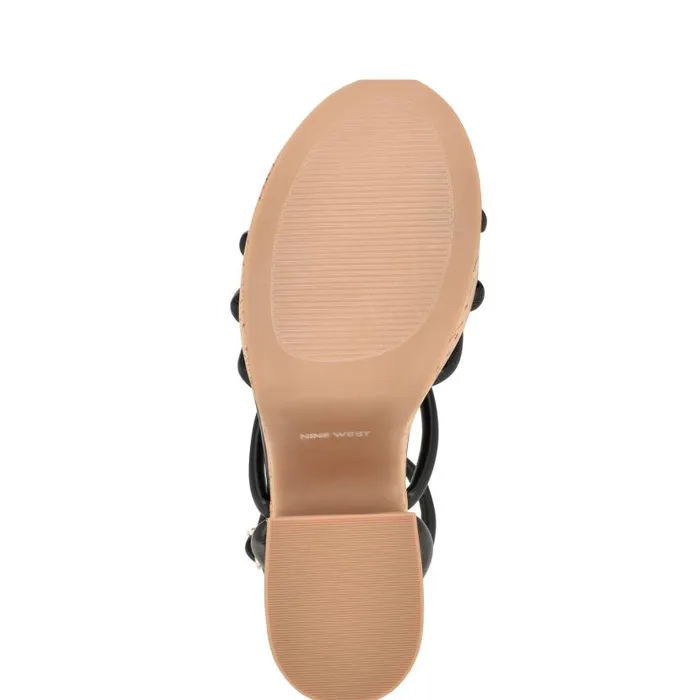 Olander Knotted Platform Sandals Black Women Nine West Sandals