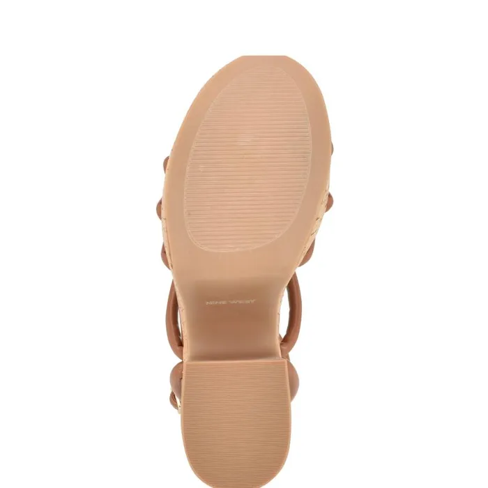 Olander Knotted Platform Sandals Dark Natural Women Nine West Sandals