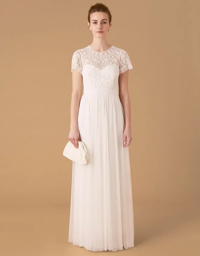 Olive Floral Embellished Tulle Bridal Dress Ivory Women Monsoon Dresses