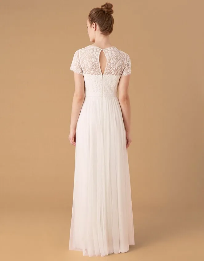 Olive Floral Embellished Tulle Bridal Dress Ivory Women Monsoon Dresses