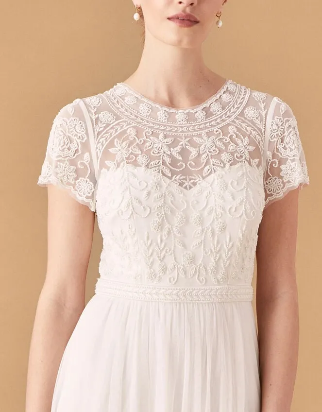 Olive Floral Embellished Tulle Bridal Dress Ivory Women Monsoon Dresses