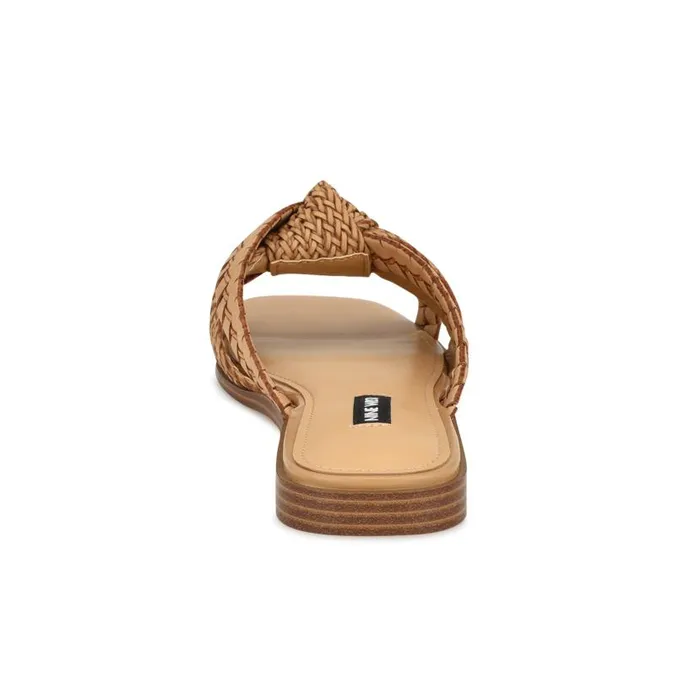 Olson Knotted Flat Slide Sandals Light Natural Women Nine West Sandals