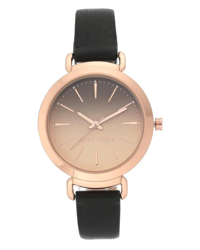 Ombre Dial Strap Watch Black WomenMen Nine West Watches