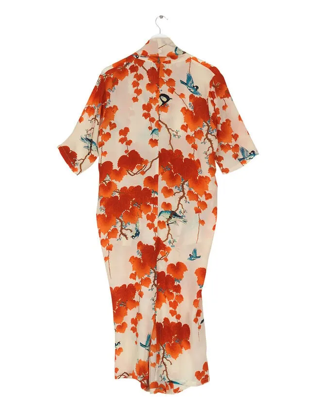 One Hundred Stars Acer Print Dress Orange Women Monsoon Dresses