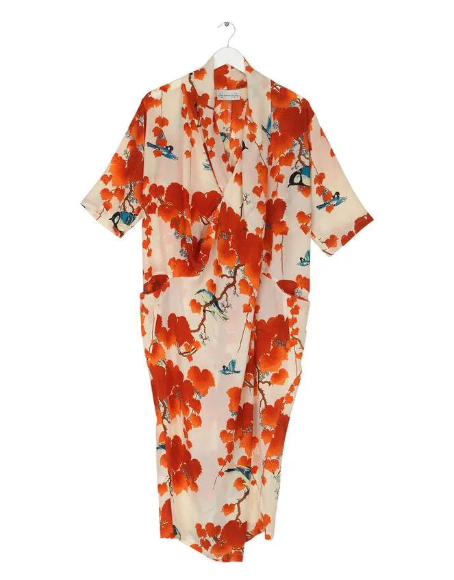 One Hundred Stars Acer Print Dress Orange Women Monsoon Dresses