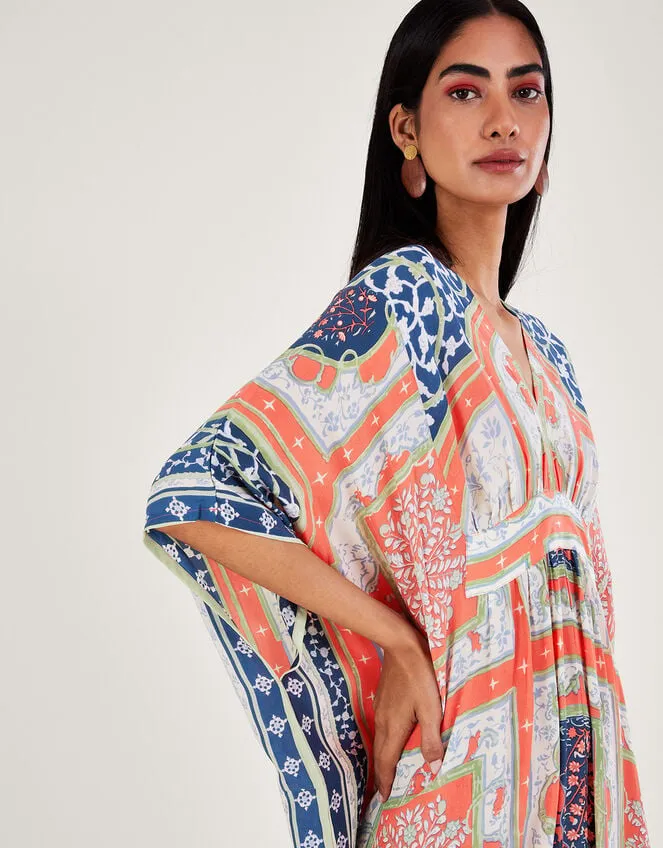 One Hundred Stars Indian Summer Maxi Kaftan Orange Women Monsoon Dresses