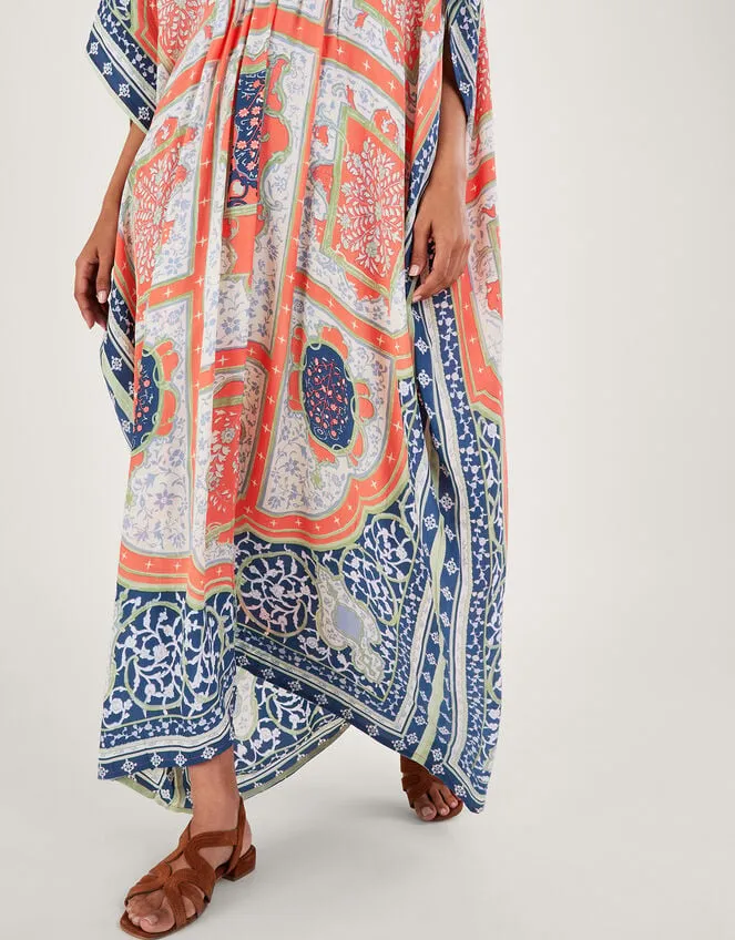 One Hundred Stars Indian Summer Maxi Kaftan Orange Women Monsoon Dresses