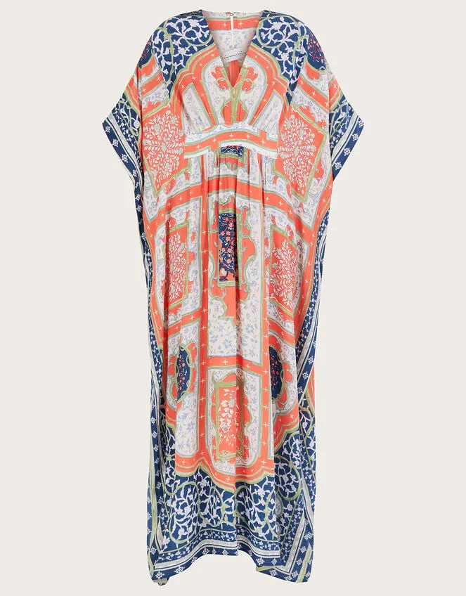 One Hundred Stars Indian Summer Maxi Kaftan Orange Women Monsoon Dresses