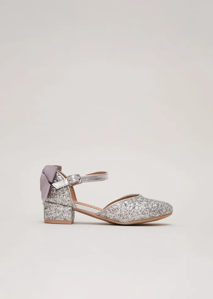 Online Girls Phase Eight Bridesmaid Dresses Glitter Heeled Shoes Silver