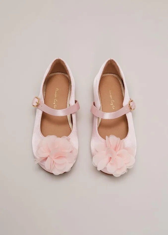 Online Girls Phase Eight Bridesmaid Dresses Satin Flower Detail Shoes Pale Pink