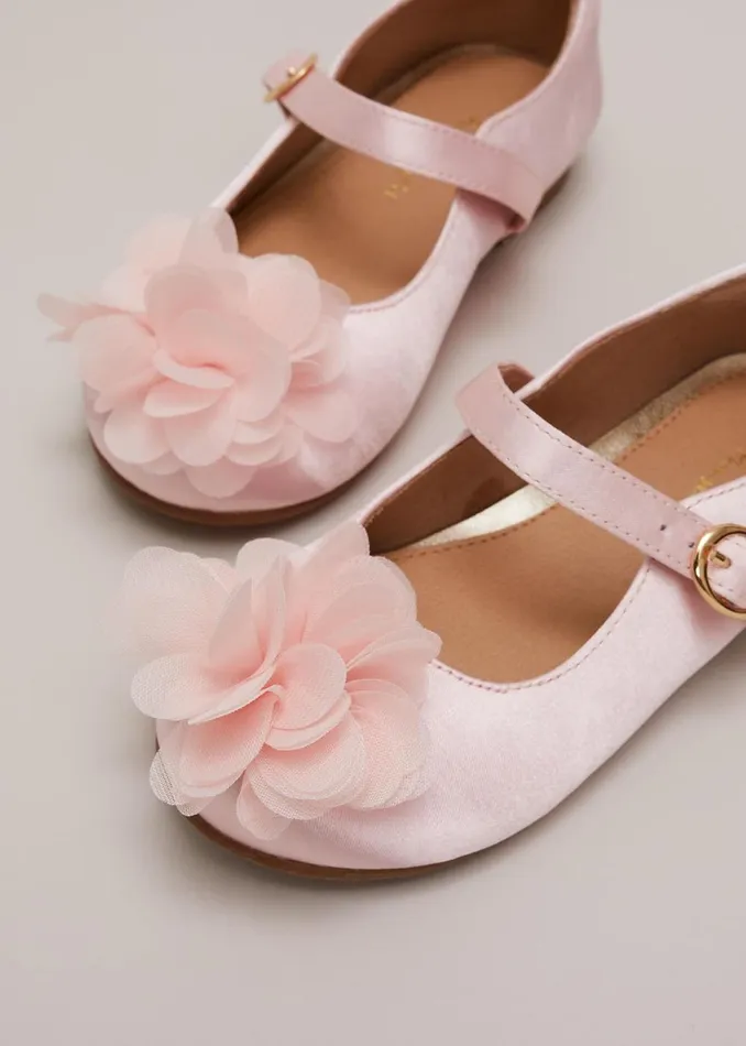 Online Girls Phase Eight Bridesmaid Dresses Satin Flower Detail Shoes Pale Pink