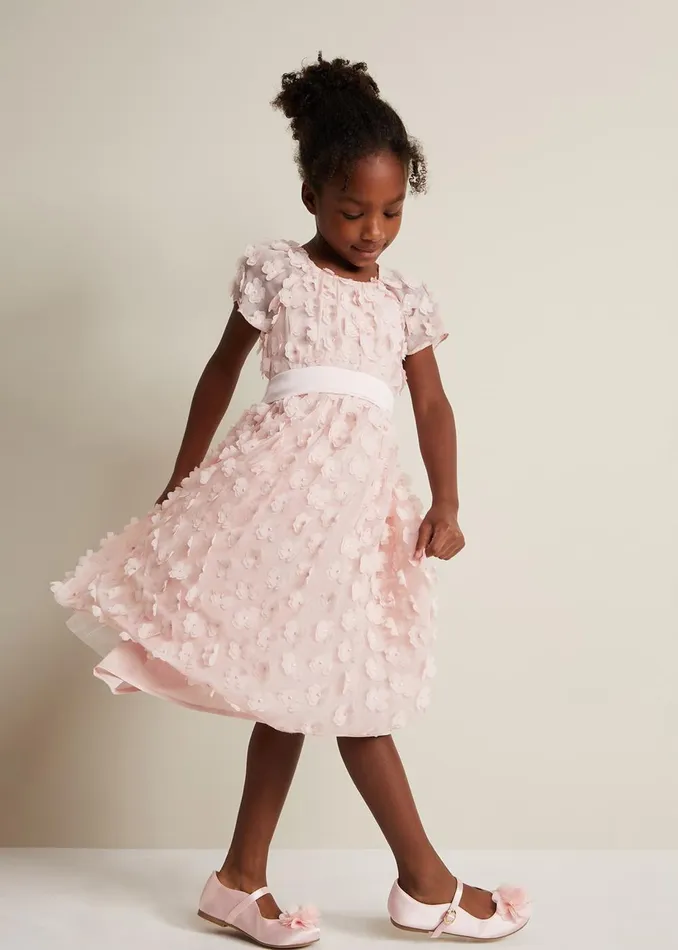 Online Girls Phase Eight Occasion Dresses Alice Flower Fit And Flare Dress Antique Rose