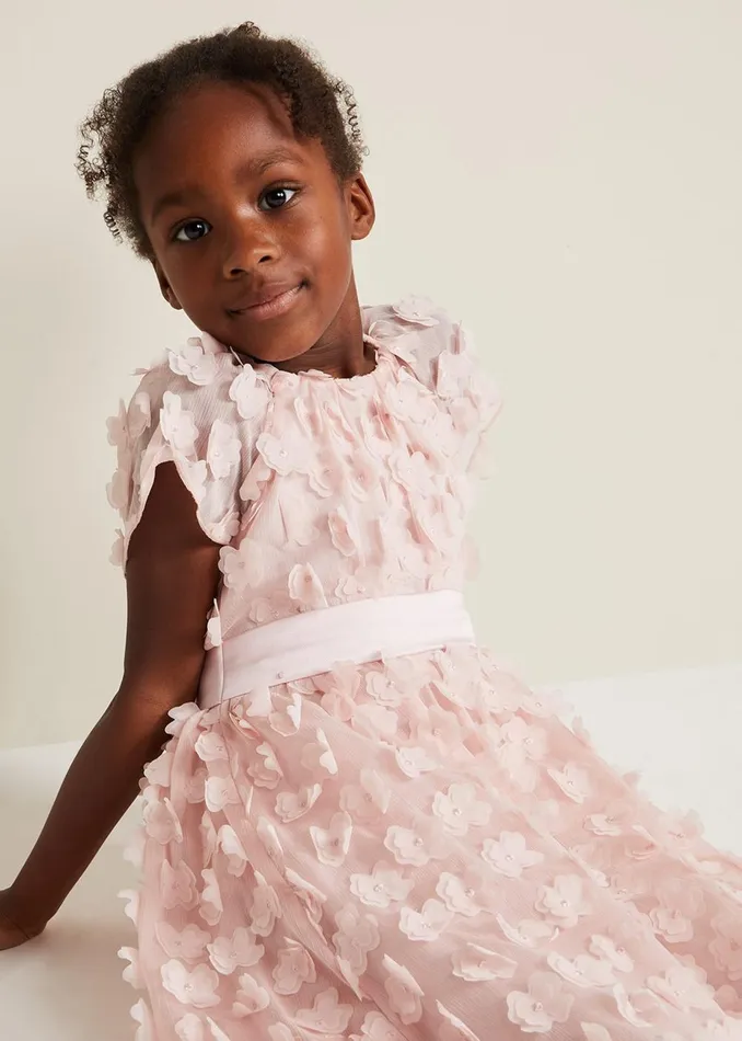 Online Girls Phase Eight Occasion Dresses Alice Flower Fit And Flare Dress Antique Rose