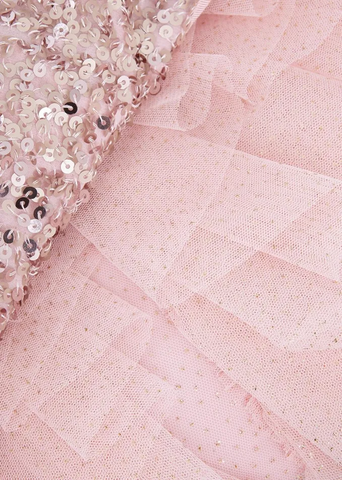 Online Girls Phase Eight Occasion Dresses Andrina Sequin Ruffle Dress Pale Pink