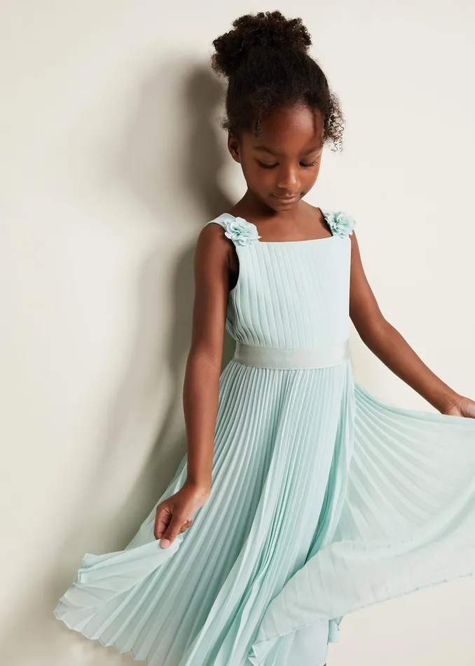 Online Girls Phase Eight Occasion Dresses Belle Pleat Dress Pale Blue