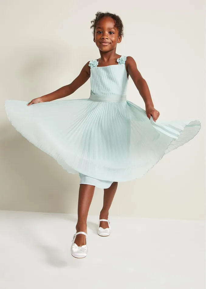 Online Girls Phase Eight Occasion Dresses Belle Pleat Dress Pale Blue