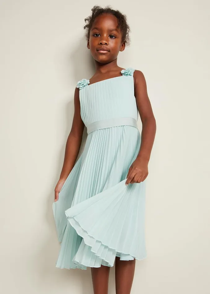 Online Girls Phase Eight Occasion Dresses Belle Pleat Dress Pale Blue