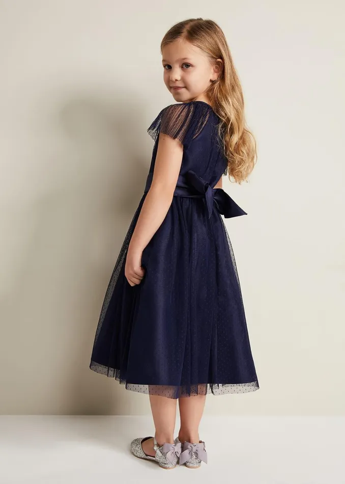 Online Girls Phase Eight Occasion Dresses Jasmine Tulle Fit And Flare Dress Navy