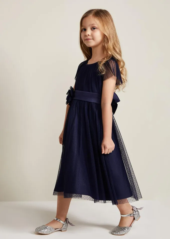 Online Girls Phase Eight Occasion Dresses Jasmine Tulle Fit And Flare Dress Navy