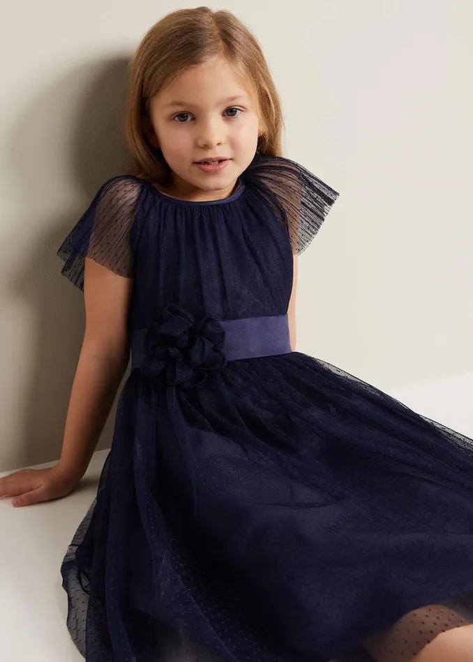 Online Girls Phase Eight Occasion Dresses Jasmine Tulle Fit And Flare Dress Navy