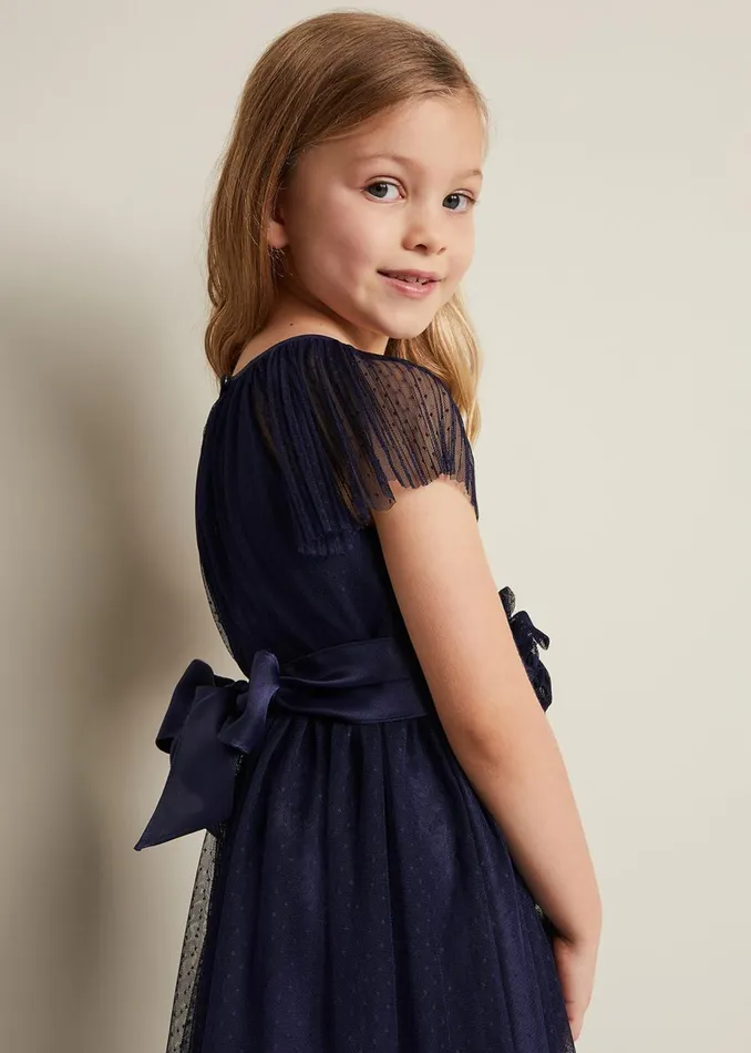 Online Girls Phase Eight Occasion Dresses Jasmine Tulle Fit And Flare Dress Navy