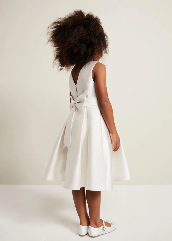 Online Girls Phase Eight Occasion Dresses Melody Satin Fit And Flare Dress White